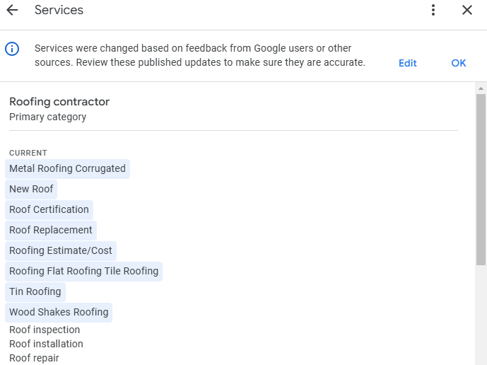List Products or Services