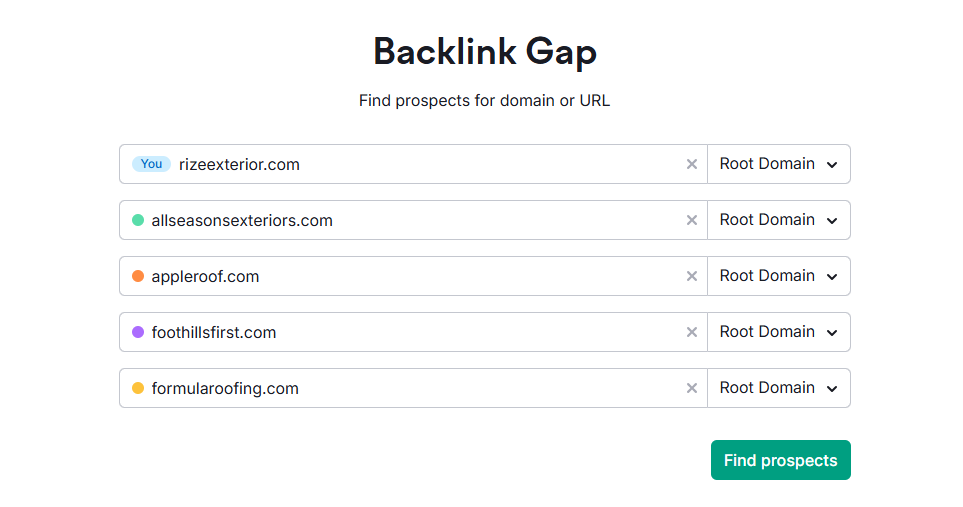  backlink GAP feature from semrush