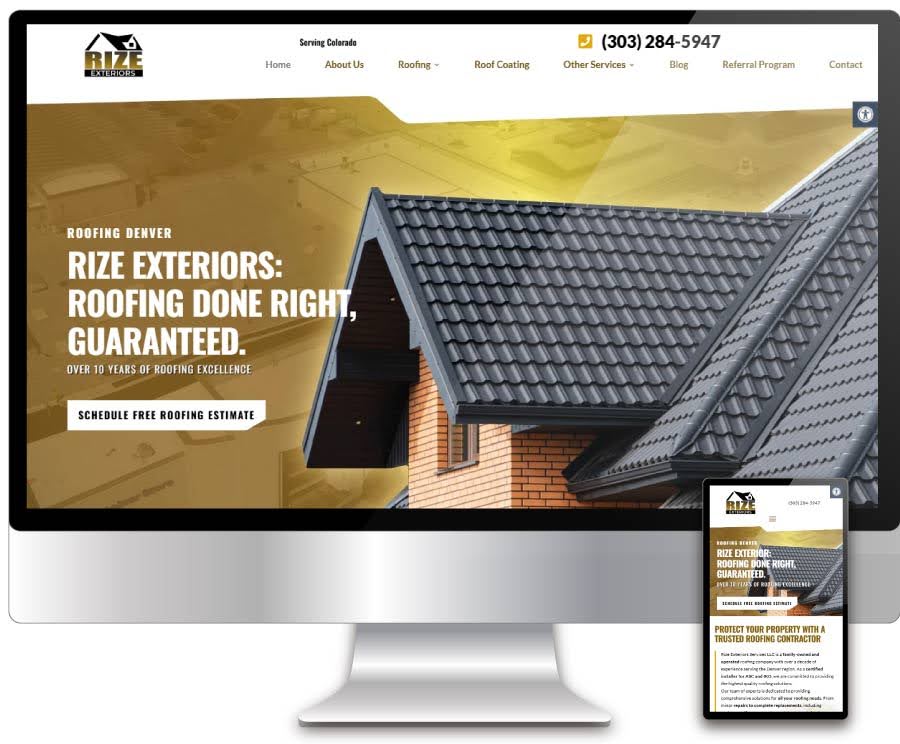 roofing website up-to-date, responsive, and easy to navigate