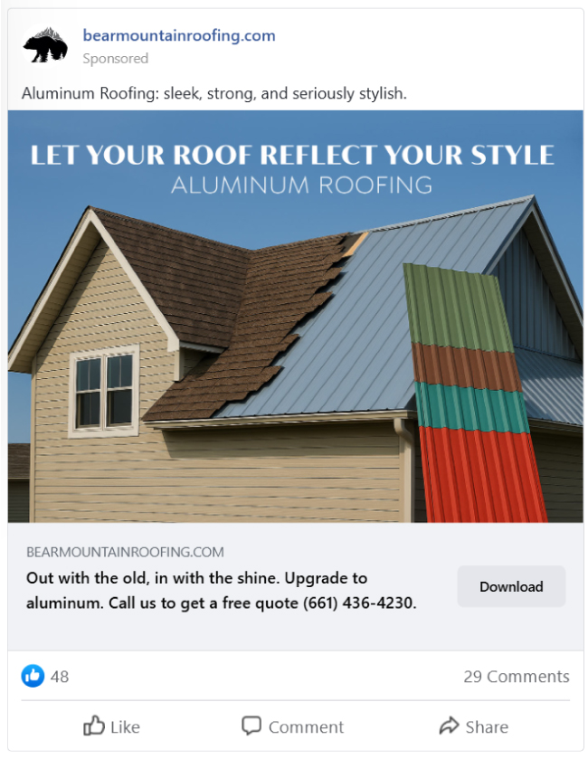 let your roof reflect your style, creative roofing advertising