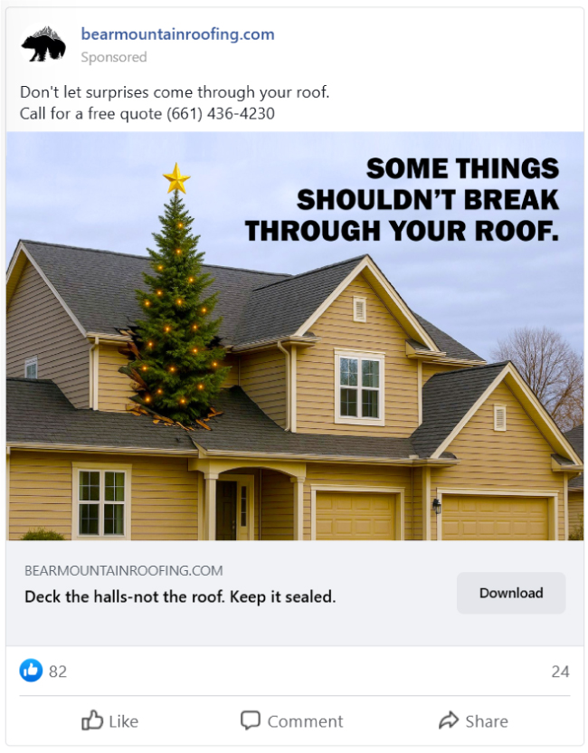 some things shouldn't break through your roof, creative roofing ad