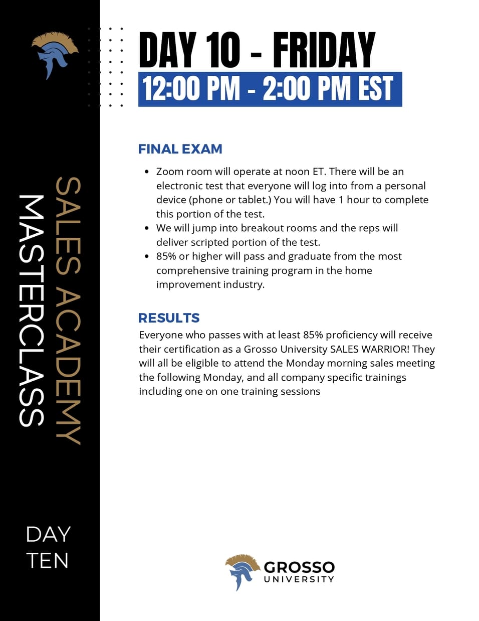 sales masterclass day 10: final exam