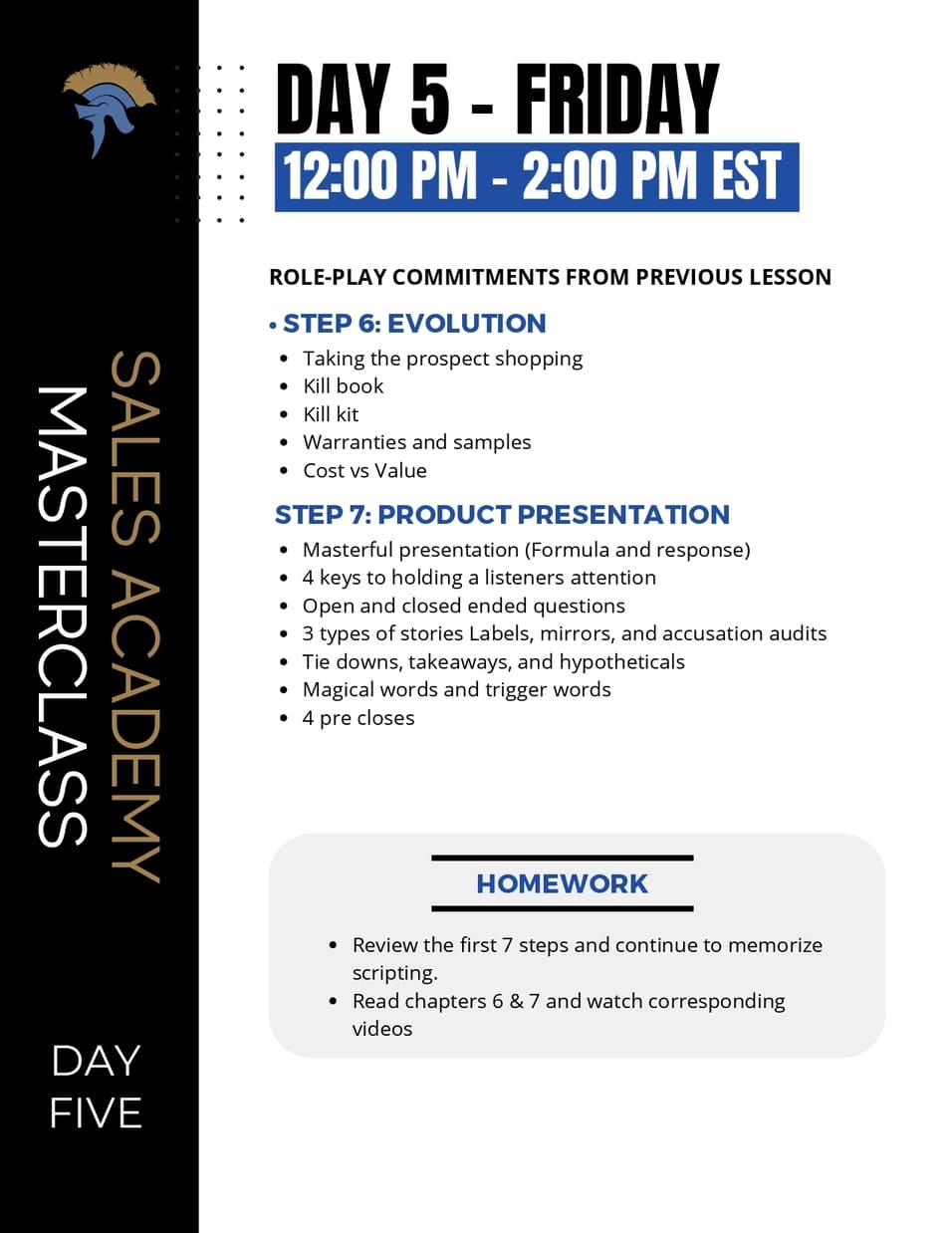 sales masterclass day 5: evolution