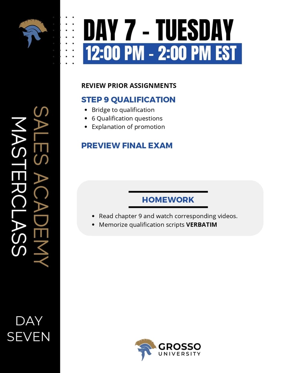 sales masterclass day 7: qualifications