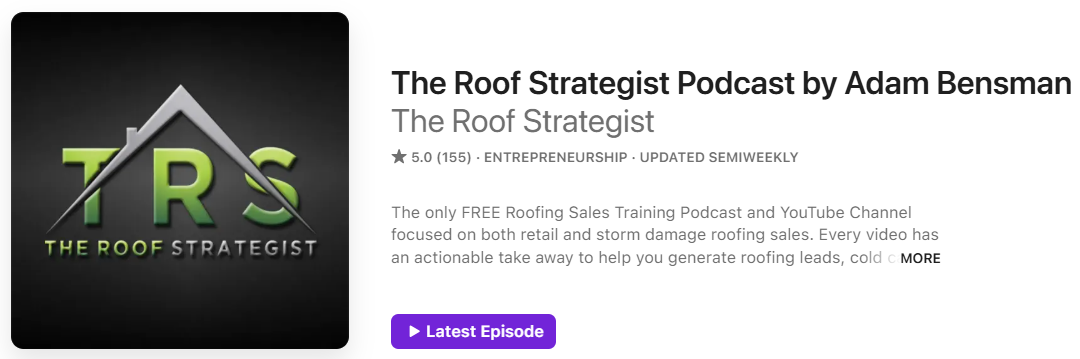 the Roof Strategist Podcast: Sales Mindset & Tactics for Roofing Pros