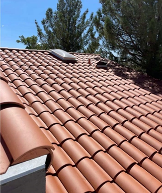Bright natural daylight highlights the uniform pattern and color, while the straight angle displays clean, professional workmanship.